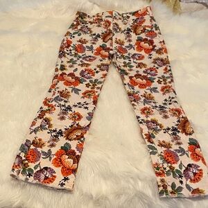 Anthropologie Multicolor Floral Trousers